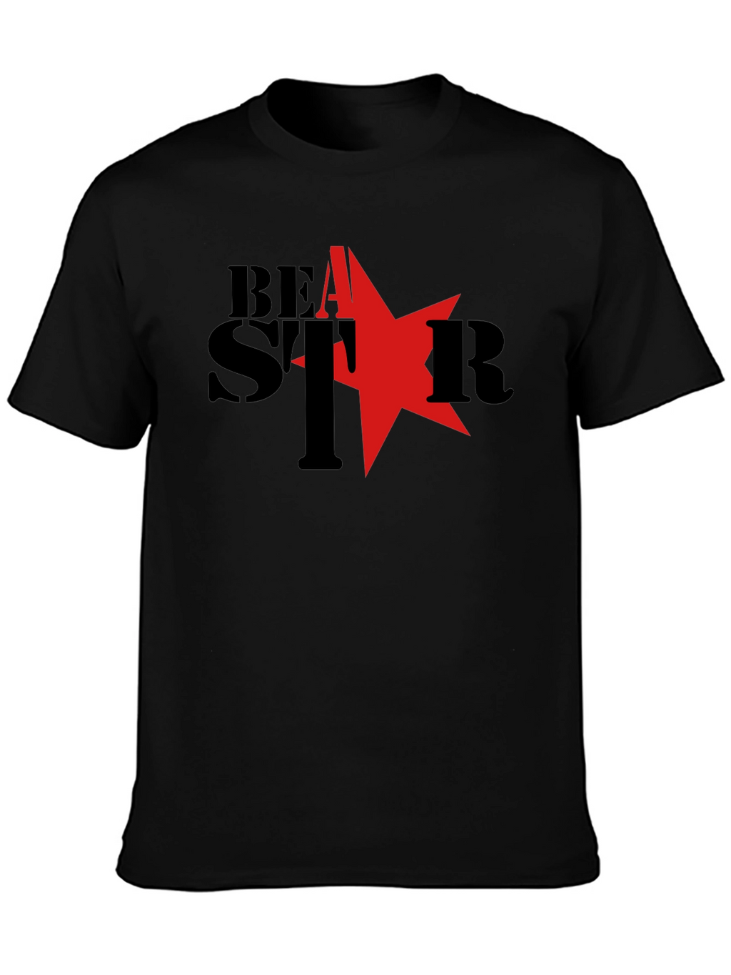 Beast Star Graphic T-Shirt - Black Cotton Tee