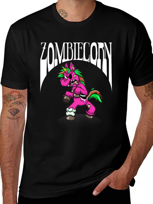 Zombiecorn Graphic Tee - Unique Cartoon Zombie Unicorn Design