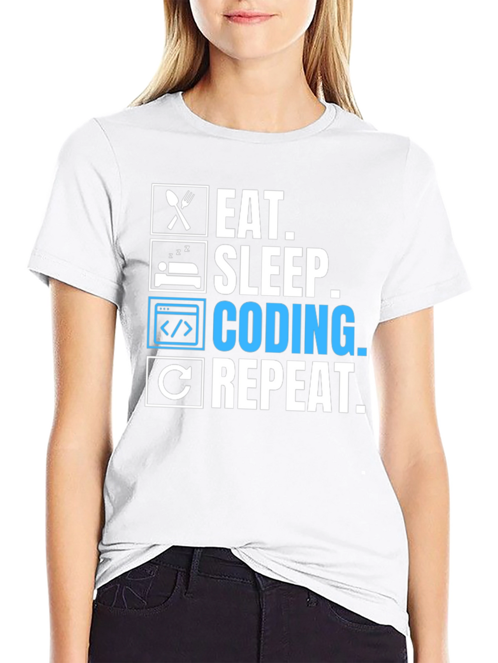 Eat Sleep Coding Repeat Graphic Tee - Programmer T-Shirt