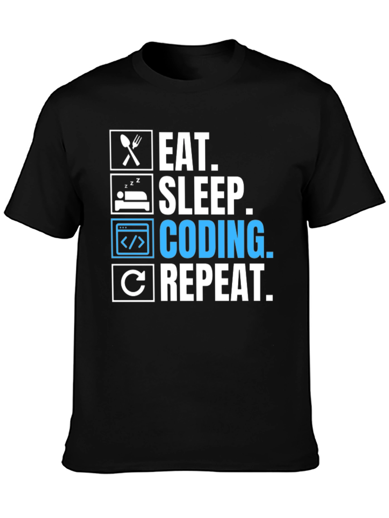 Eat Sleep Coding Repeat Graphic Tee - Programmer T-Shirt