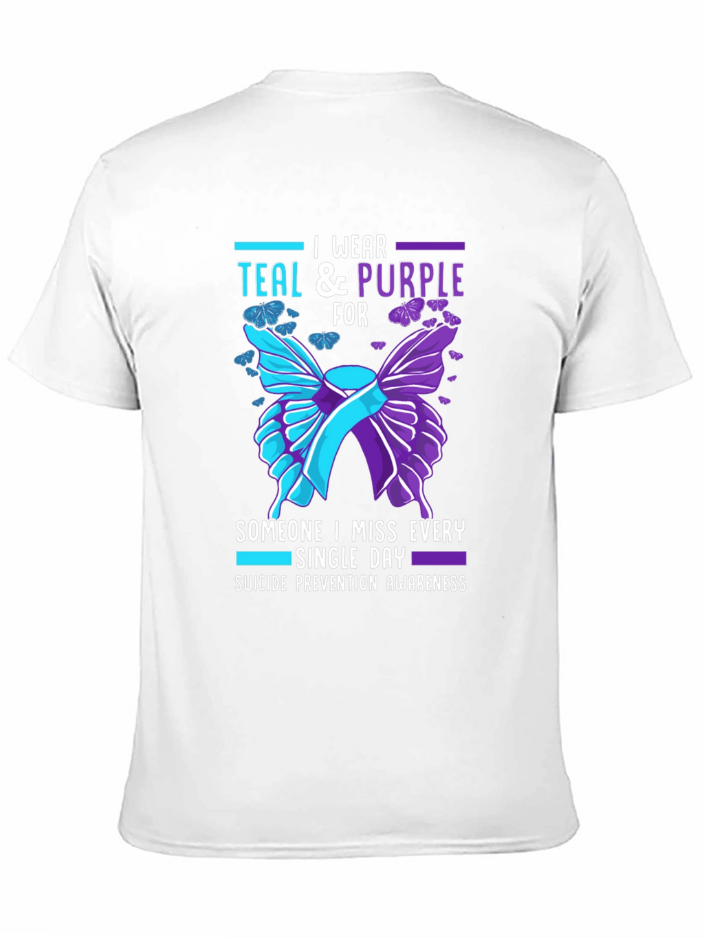 Teal & Purple Suicide Prevention Awareness Butterfly T-Shirt