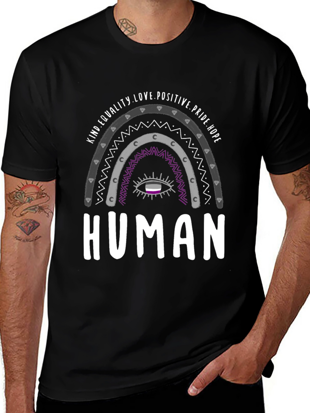 Asexual Pride Rainbow Human T-Shirt