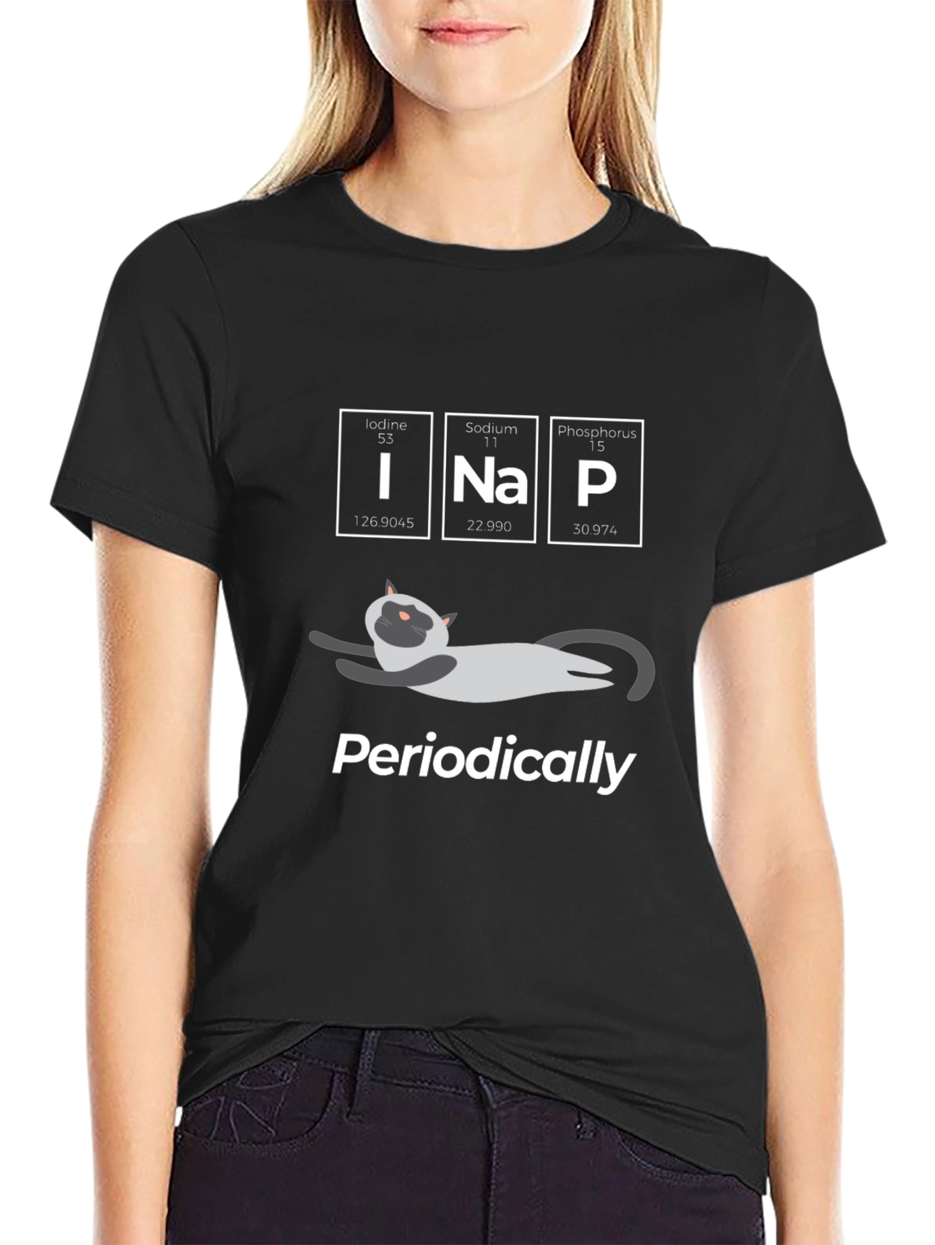 Funny Science Cat T-Shirt - Periodic Naps