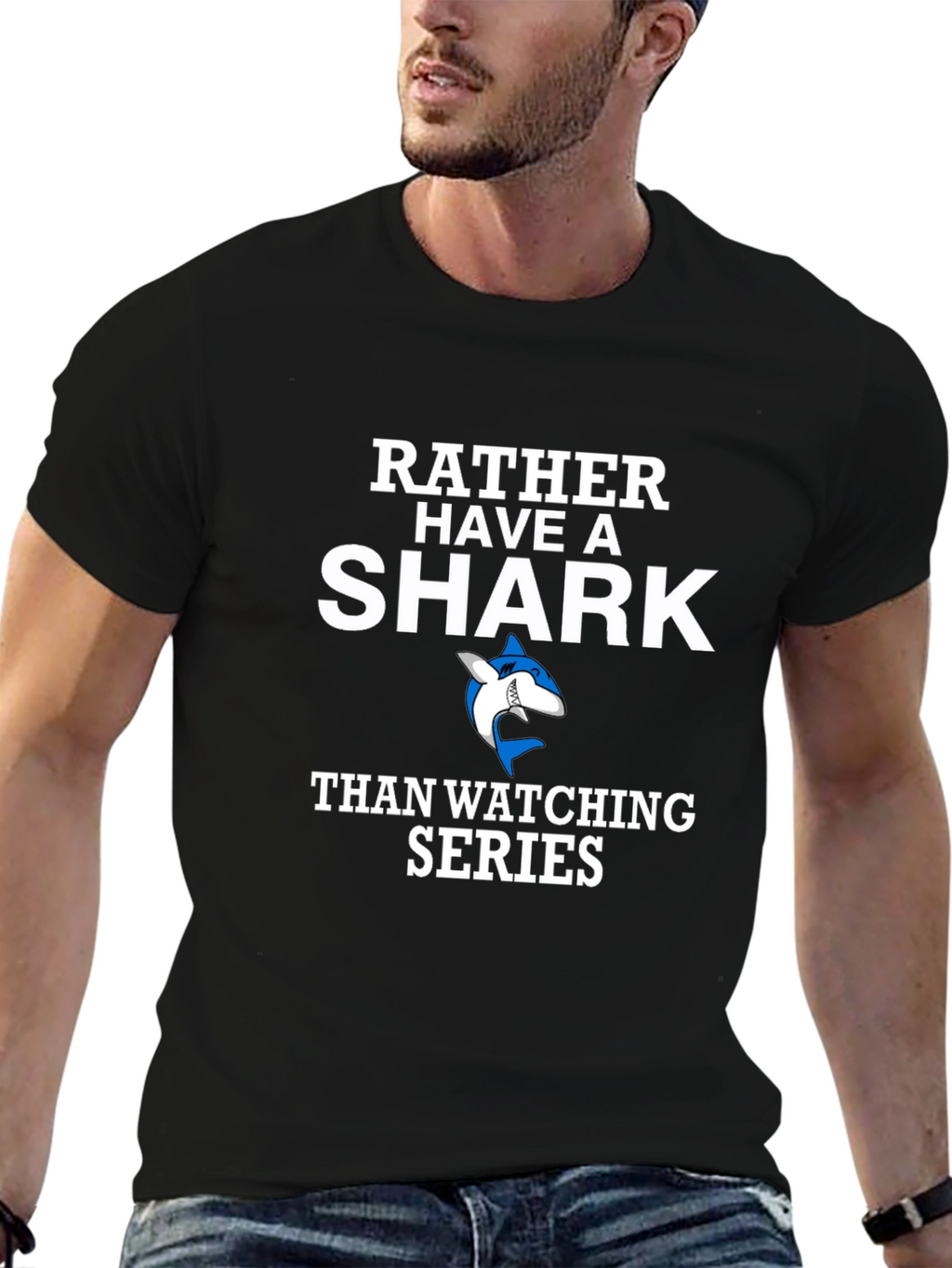 Rather Have a Shark Funny Novelty T-Shirt