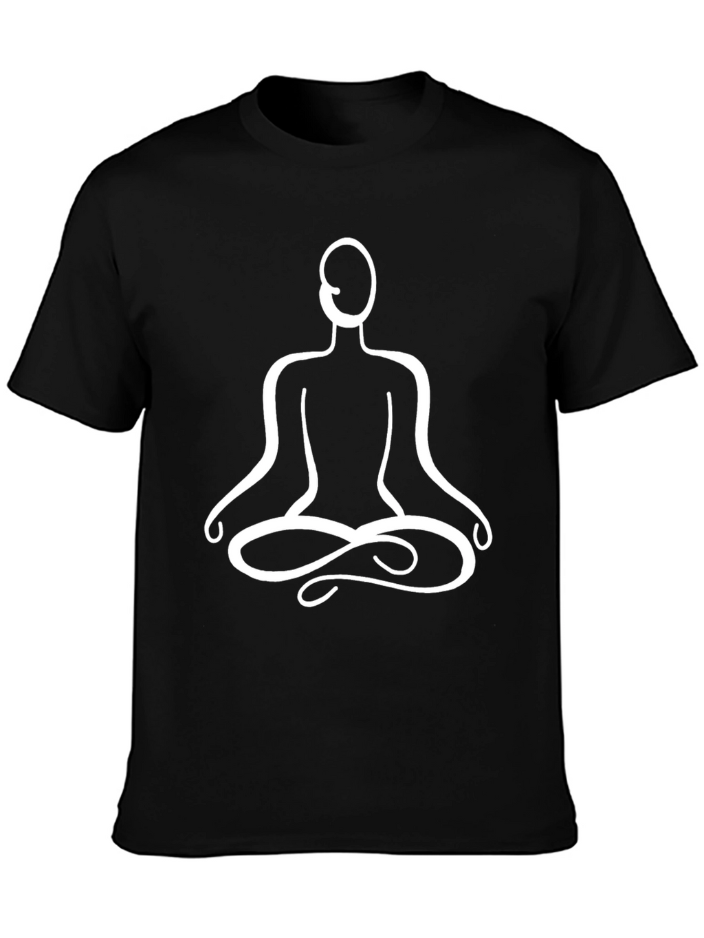 Meditative Pose Graphic Tee - Black Cotton Shirt