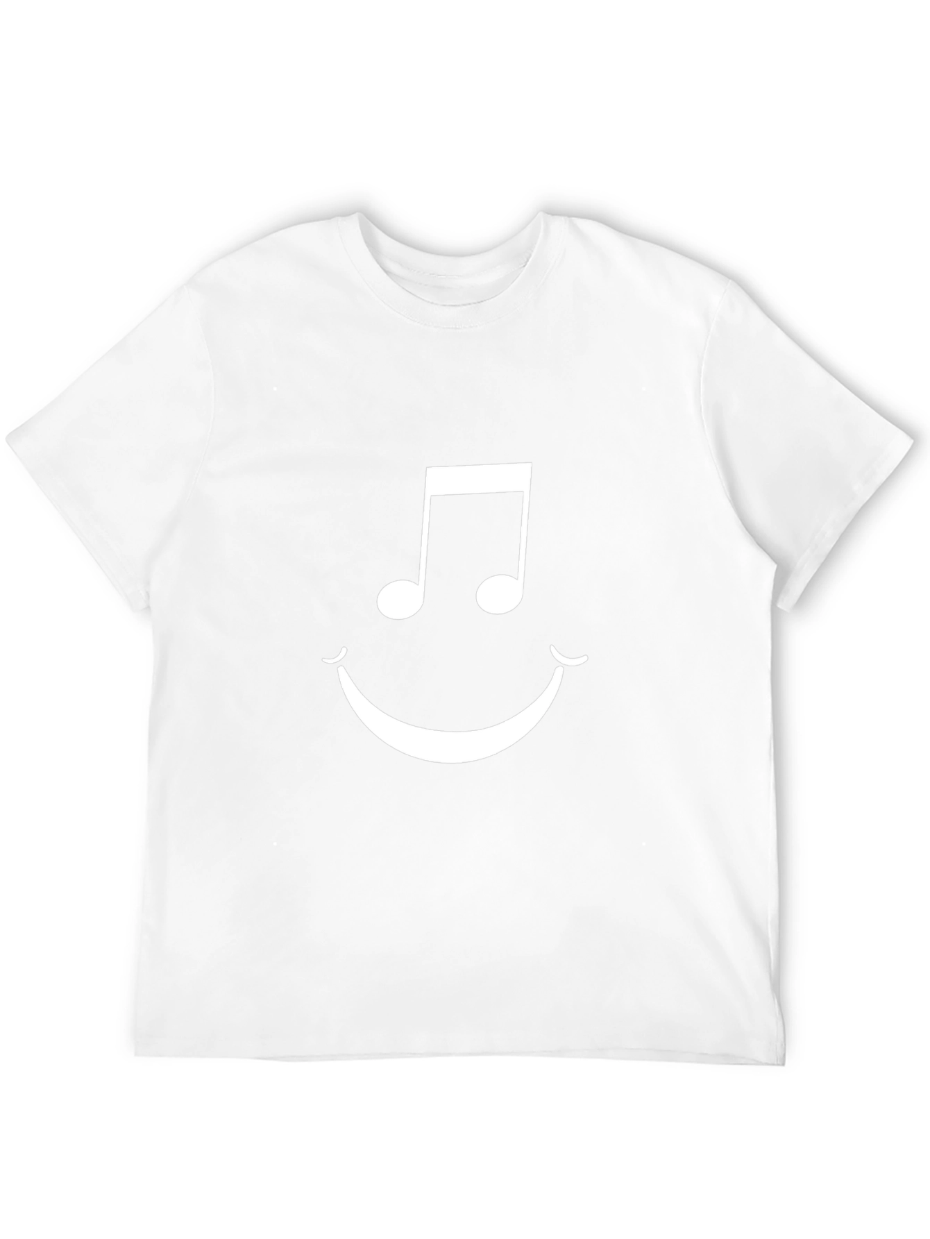 Musical Note Smiley Face Black Graphic Tee