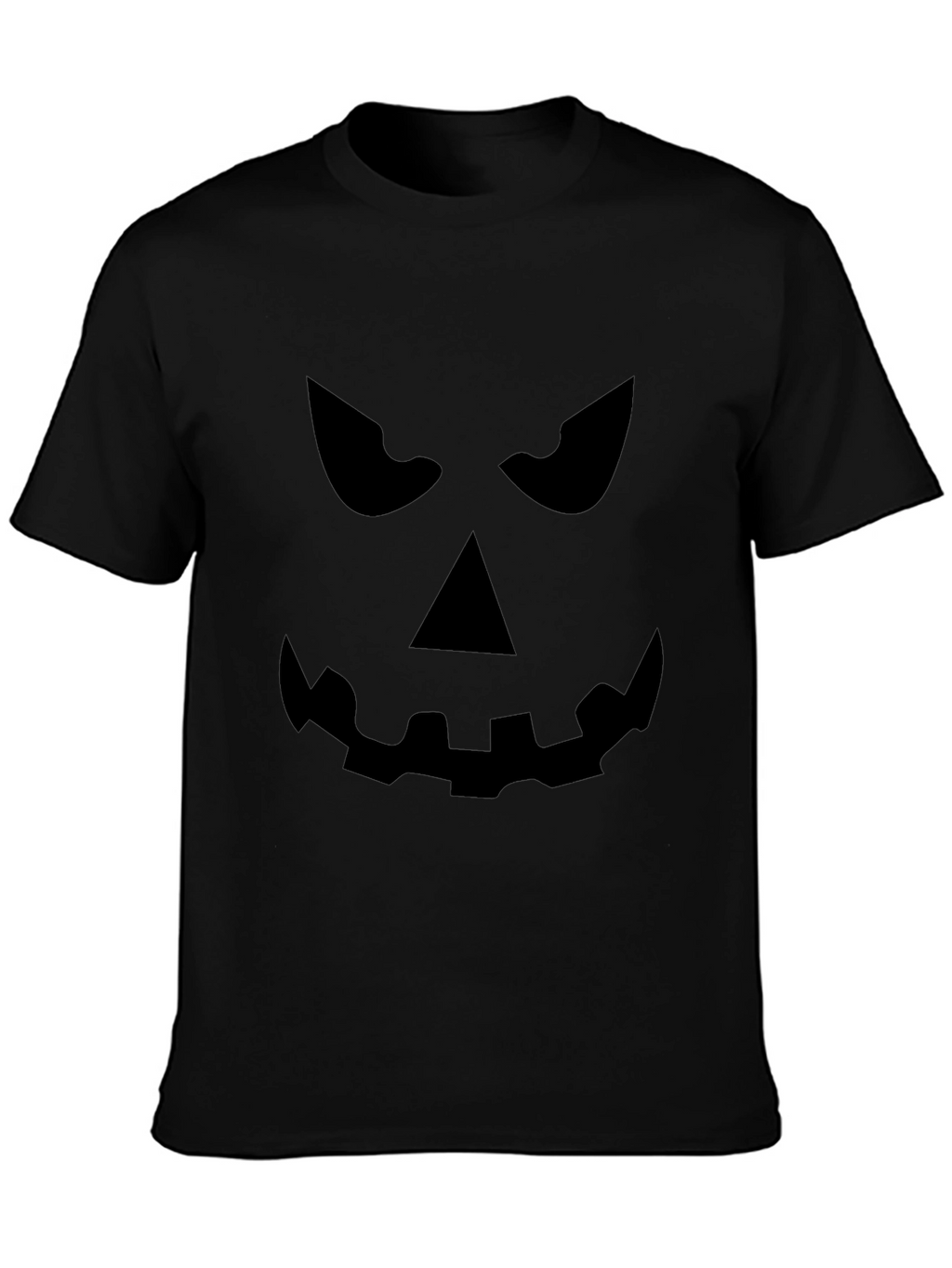 Spooky Pumpkin Face Black T-Shirt - Halloween Ready