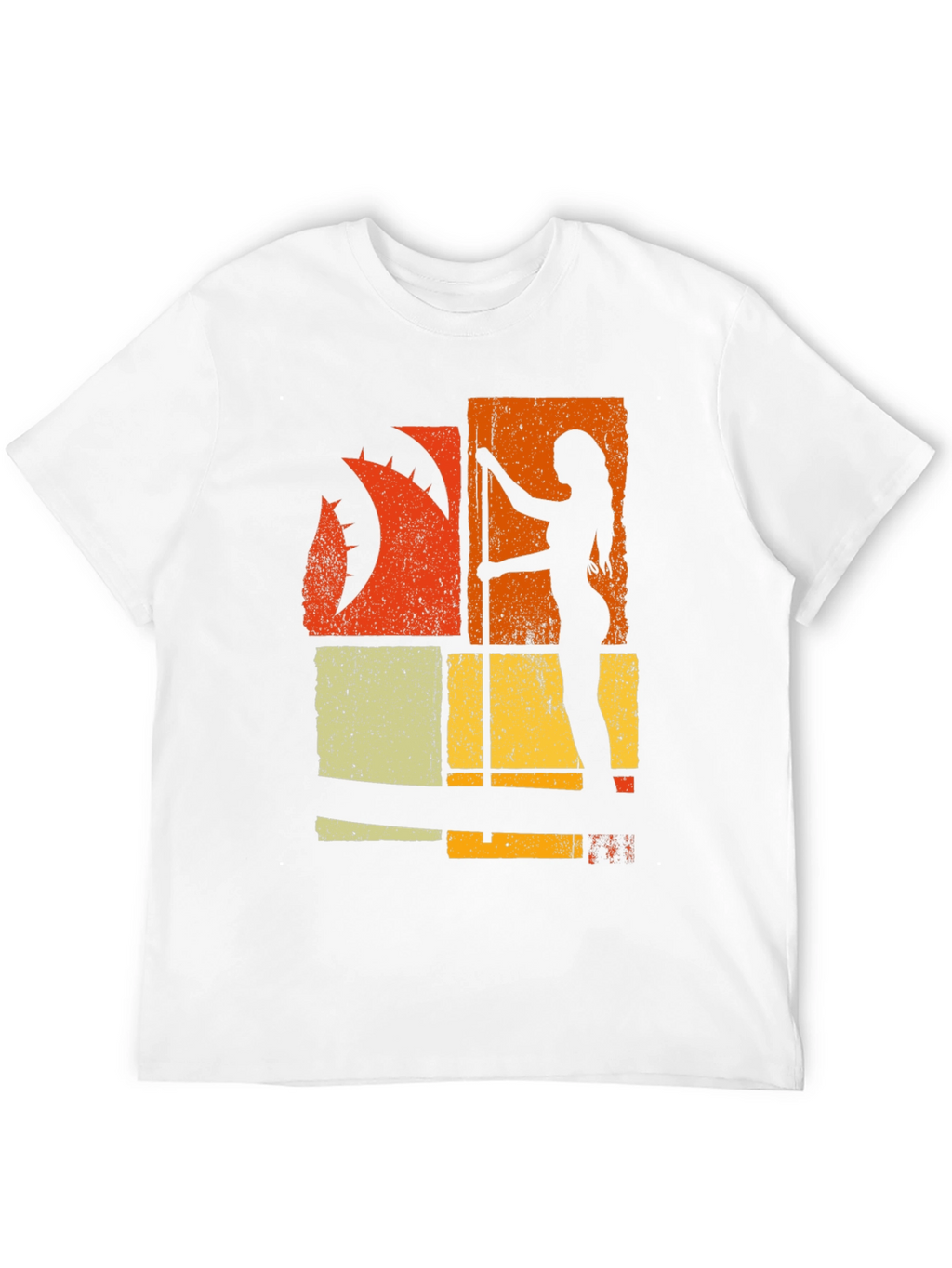 Retro Pole Dancer Graphic Tee - Black Cotton T-Shirt