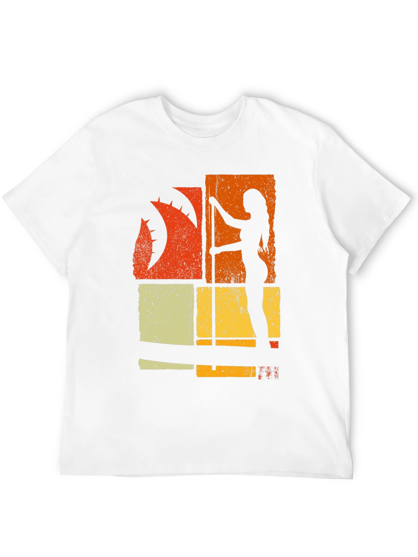 Retro Pole Dancer Graphic Tee - Black Cotton T-Shirt