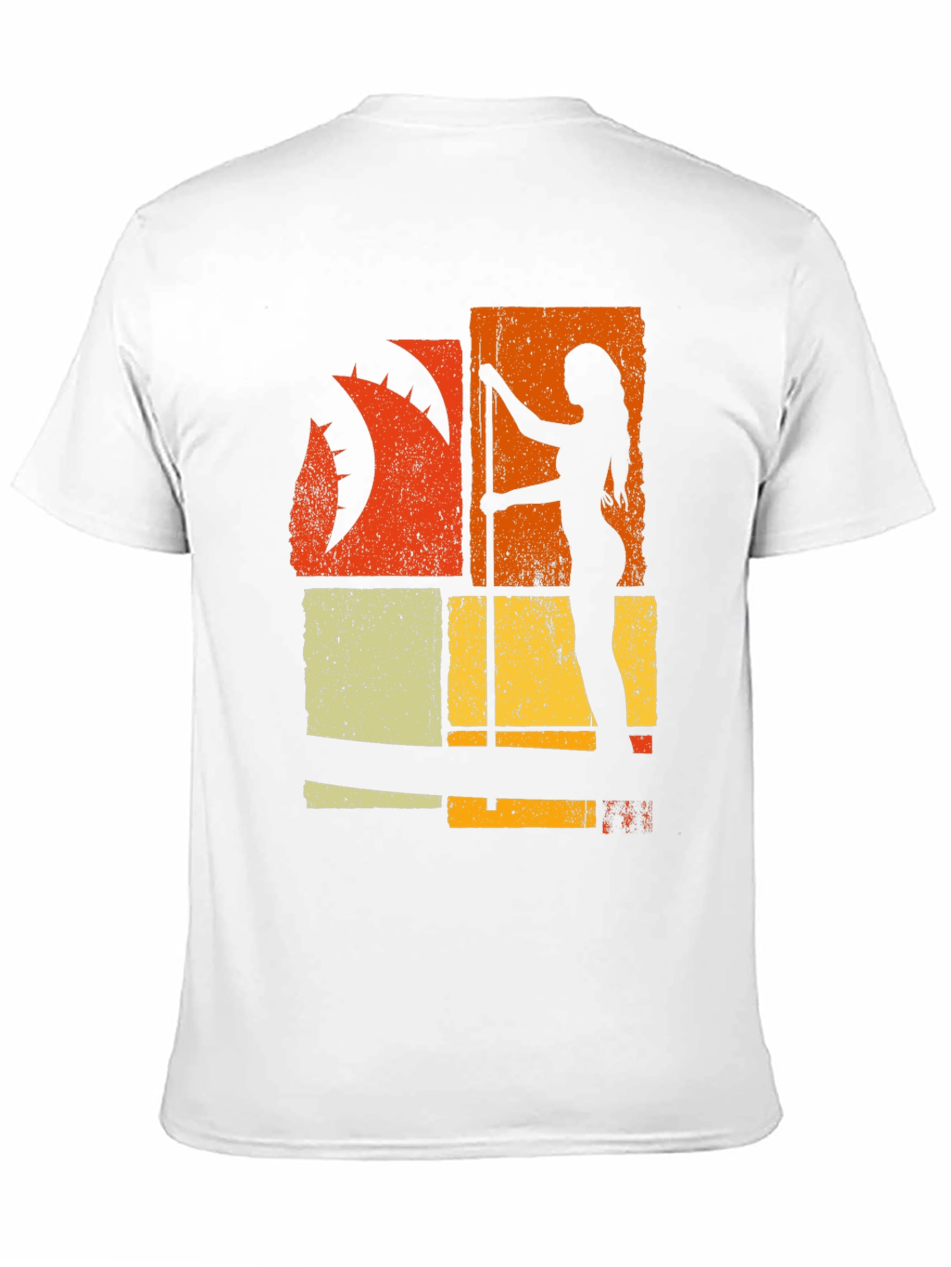 Retro Pole Dancer Graphic Tee - Black Cotton T-Shirt