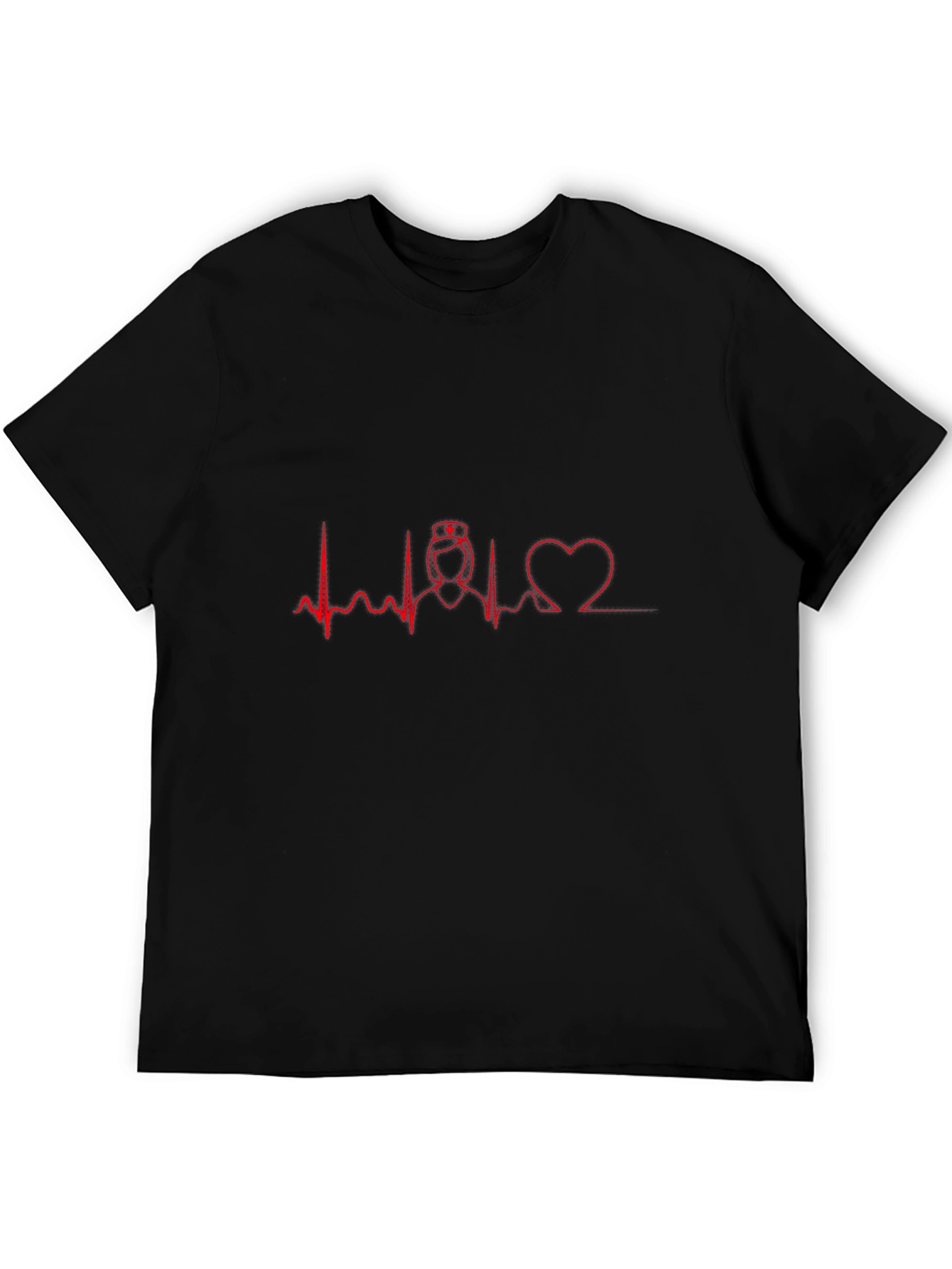 Nurse Heartbeat Graphic Tee - Black