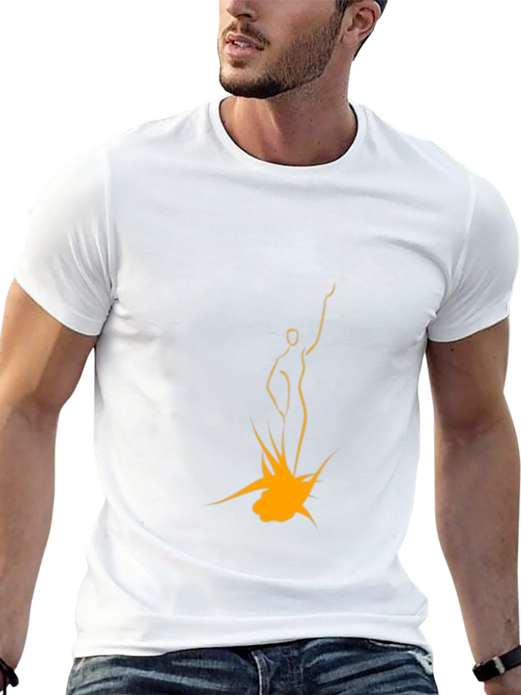 Modern Art Graphic T-Shirt - Black