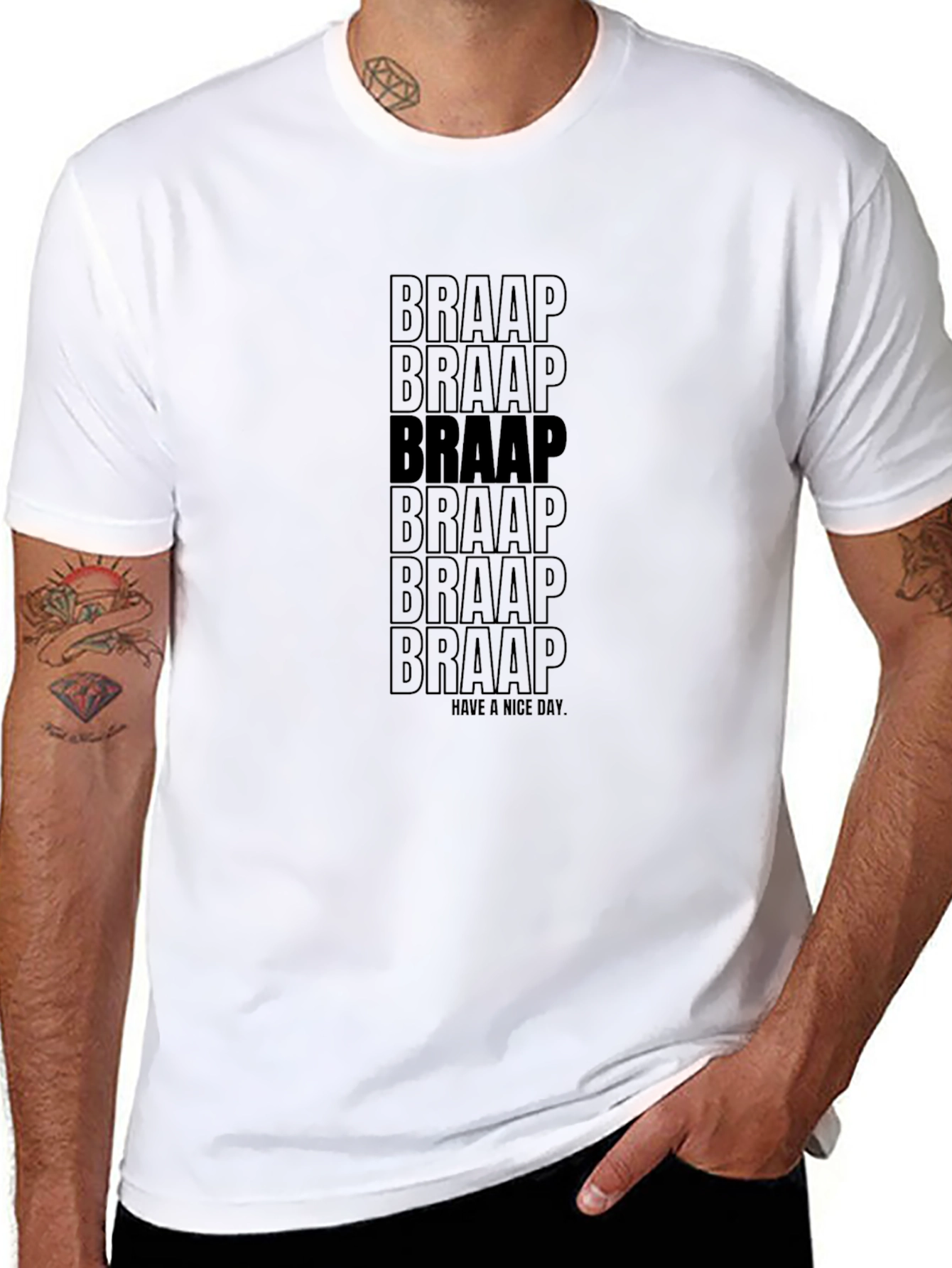 Braap Graphic Black T-Shirt - Have a Nice Day