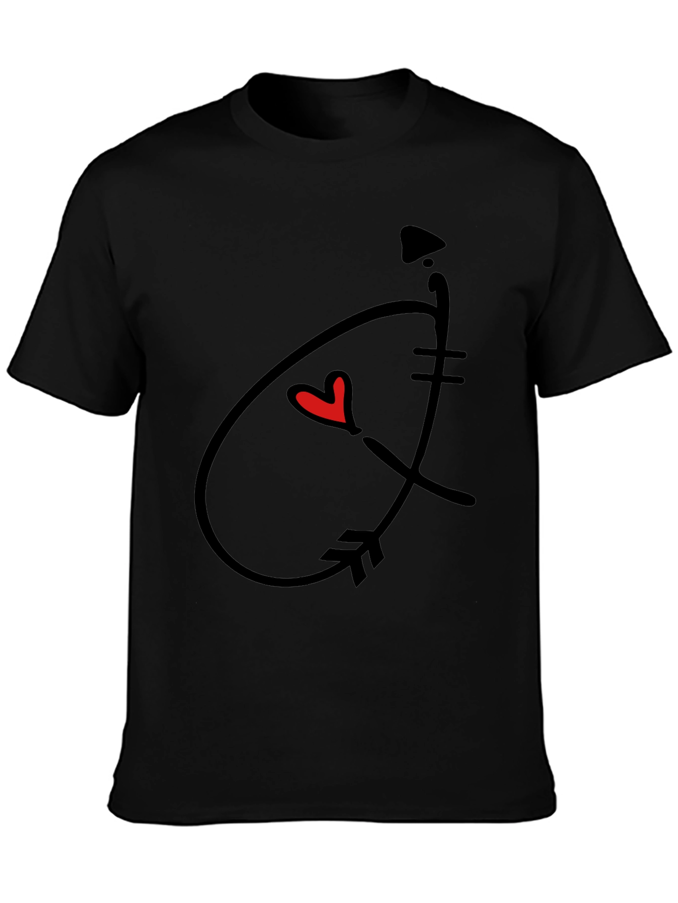 Arrow Heart Graphic Black T-Shirt