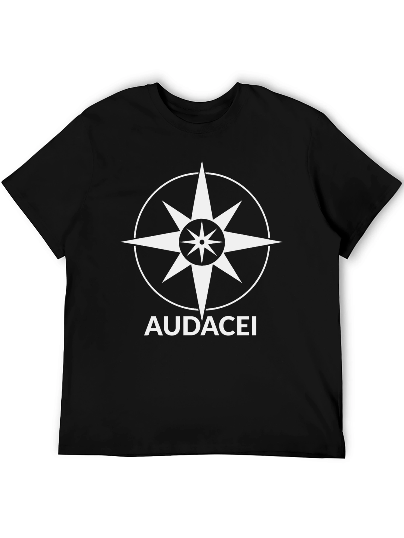 Audacei Compass Graphic T-Shirt - Stylish Black Tee