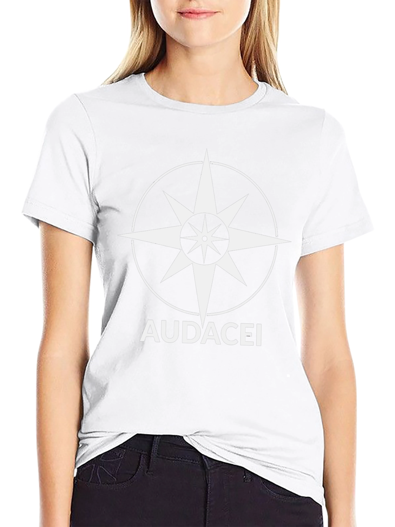 Audacei Compass Graphic T-Shirt - Stylish Black Tee