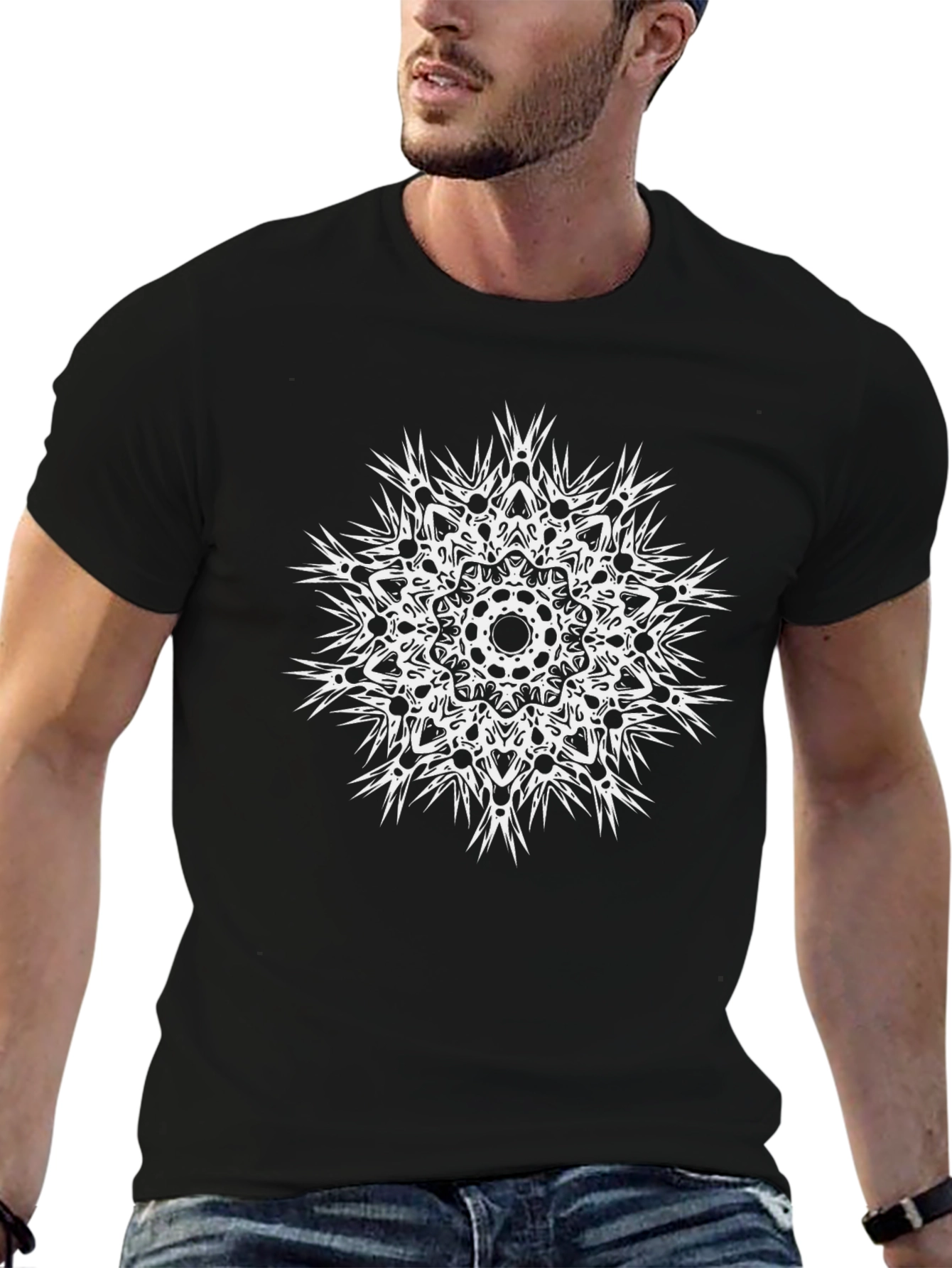 Abstract Mandala Black T-Shirt