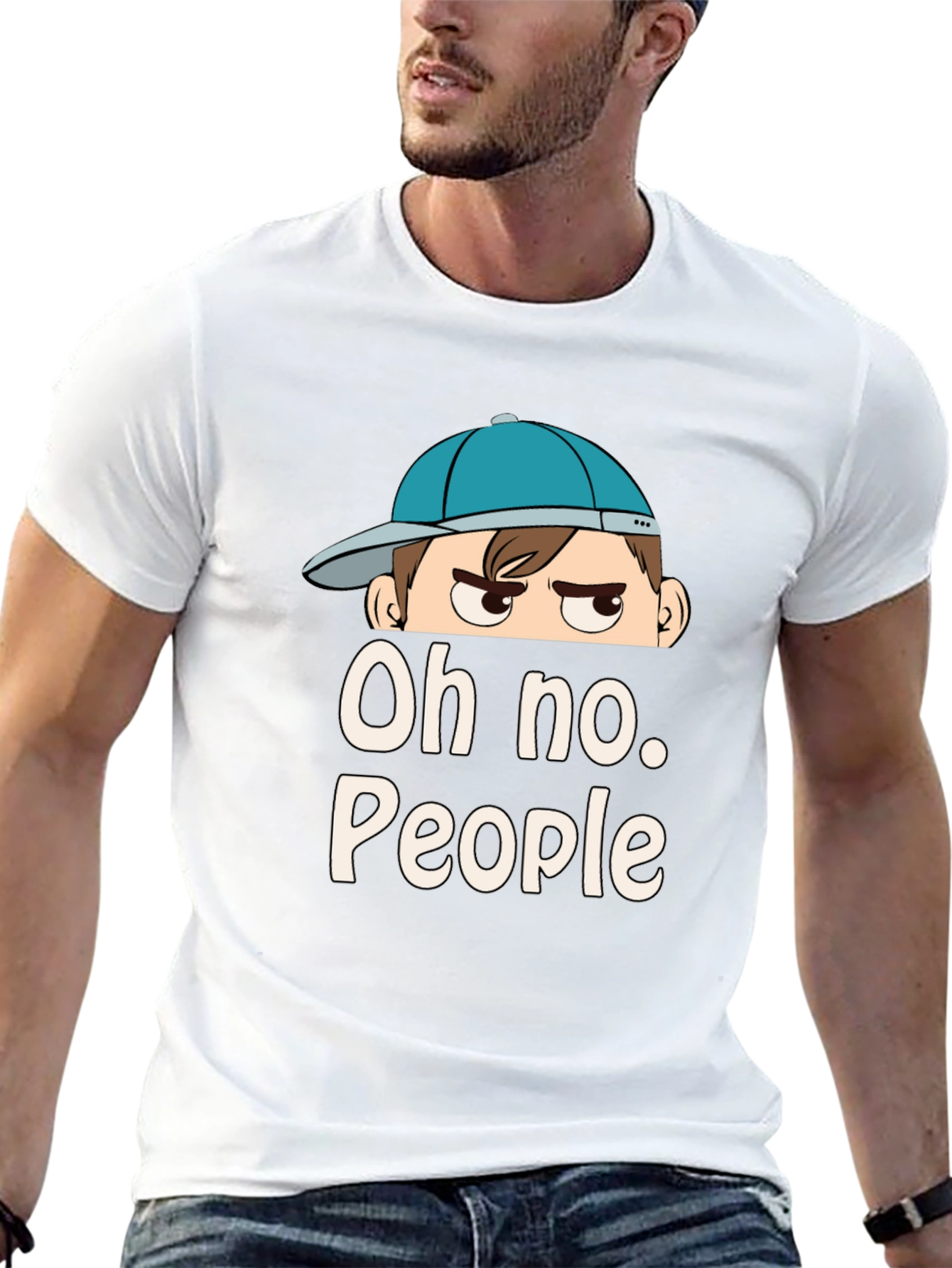 Oh No People Graphic T-Shirt - Funny Introvert Tee