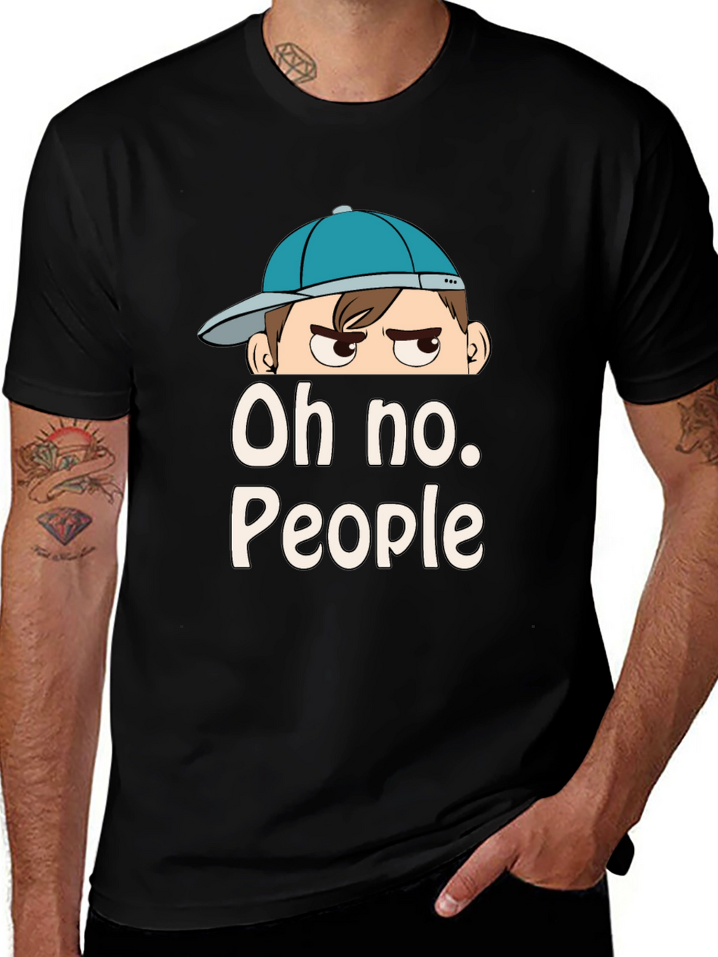 Oh No People Graphic T-Shirt - Funny Introvert Tee