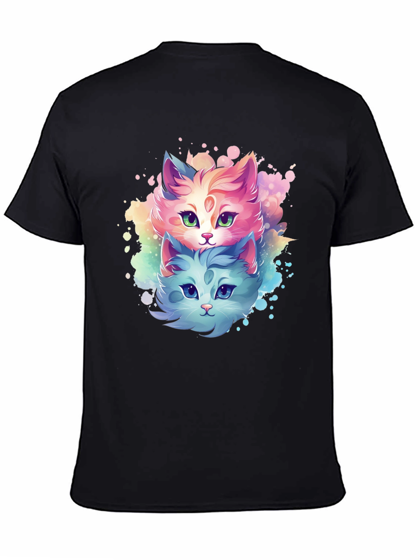 Two Cats Watercolor Graphic Tee