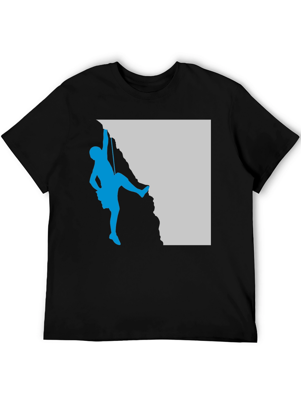 Climbing Silhouette Graphic Tee - Black Casual T-Shirt