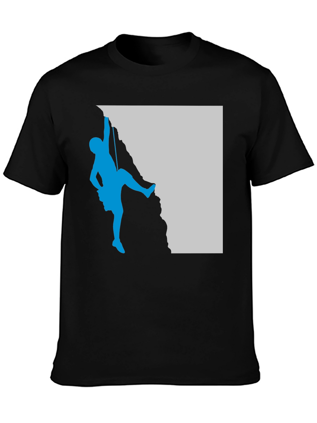 Climbing Silhouette Graphic Tee - Black Casual T-Shirt