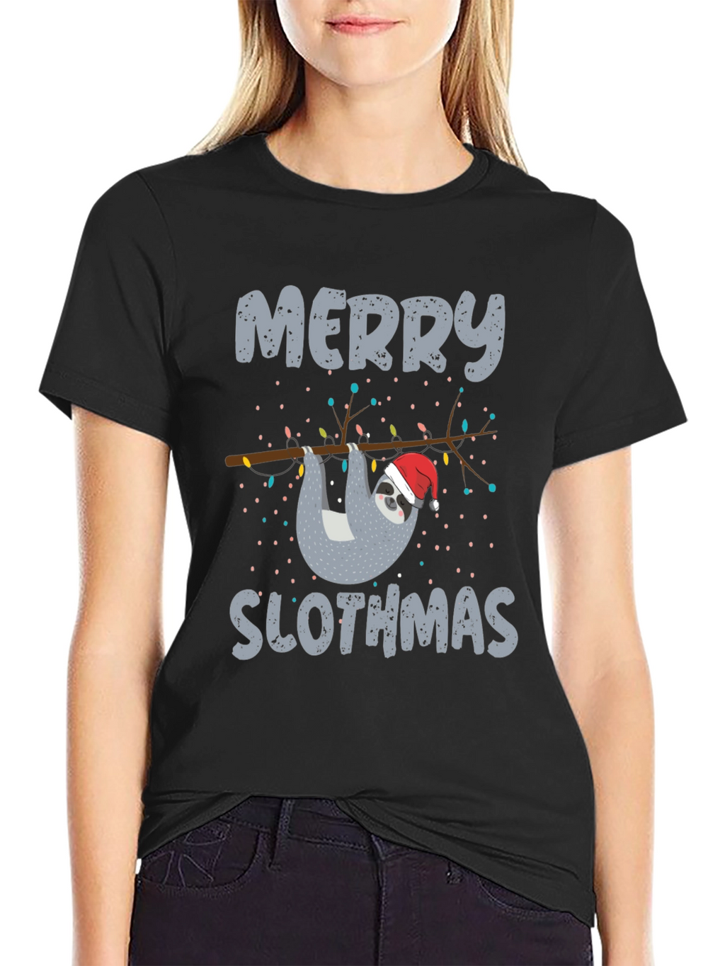 Merry Slothmas T-Shirt - Christmas Sloth Tee