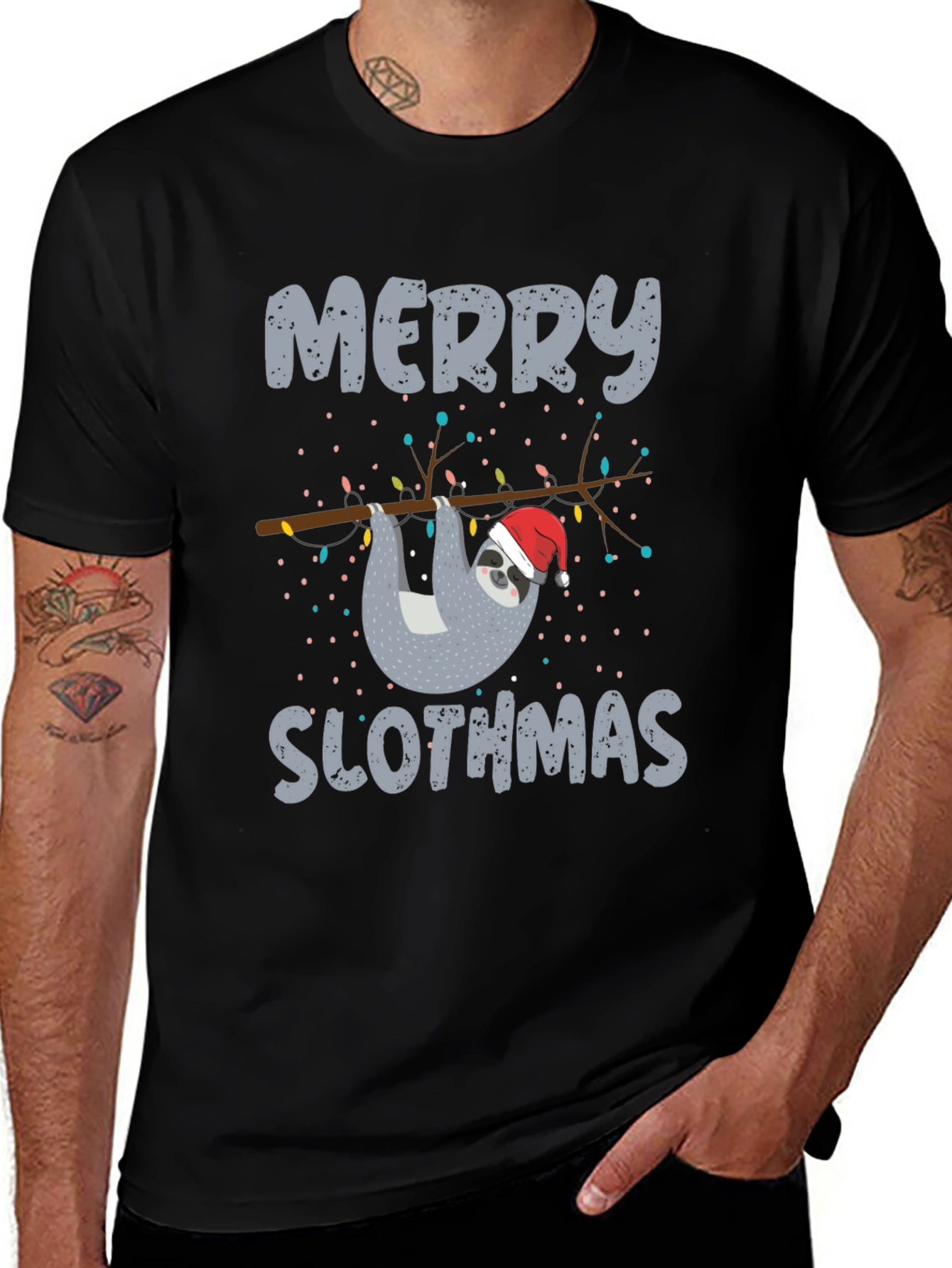 Merry Slothmas T-Shirt - Christmas Sloth Tee
