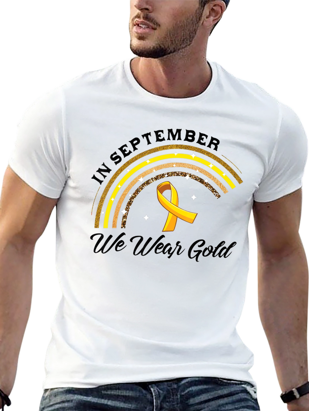 In September We Wear Gold Childhood Cancer Awareness T-Shirt