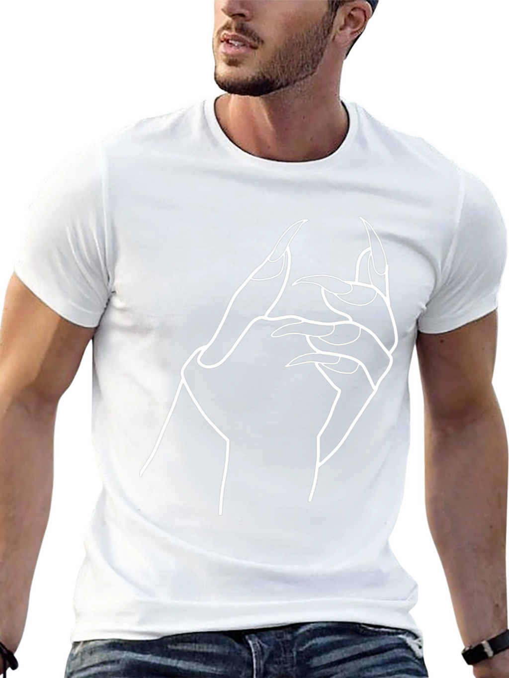 Gothic Hand Graphic Black T-Shirt