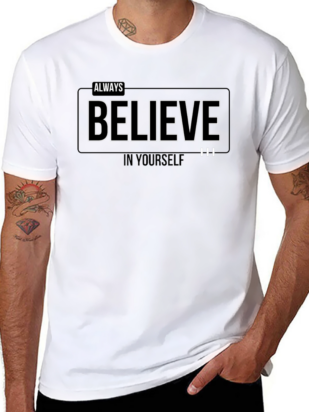 Always Believe Graphic Black T-Shirt