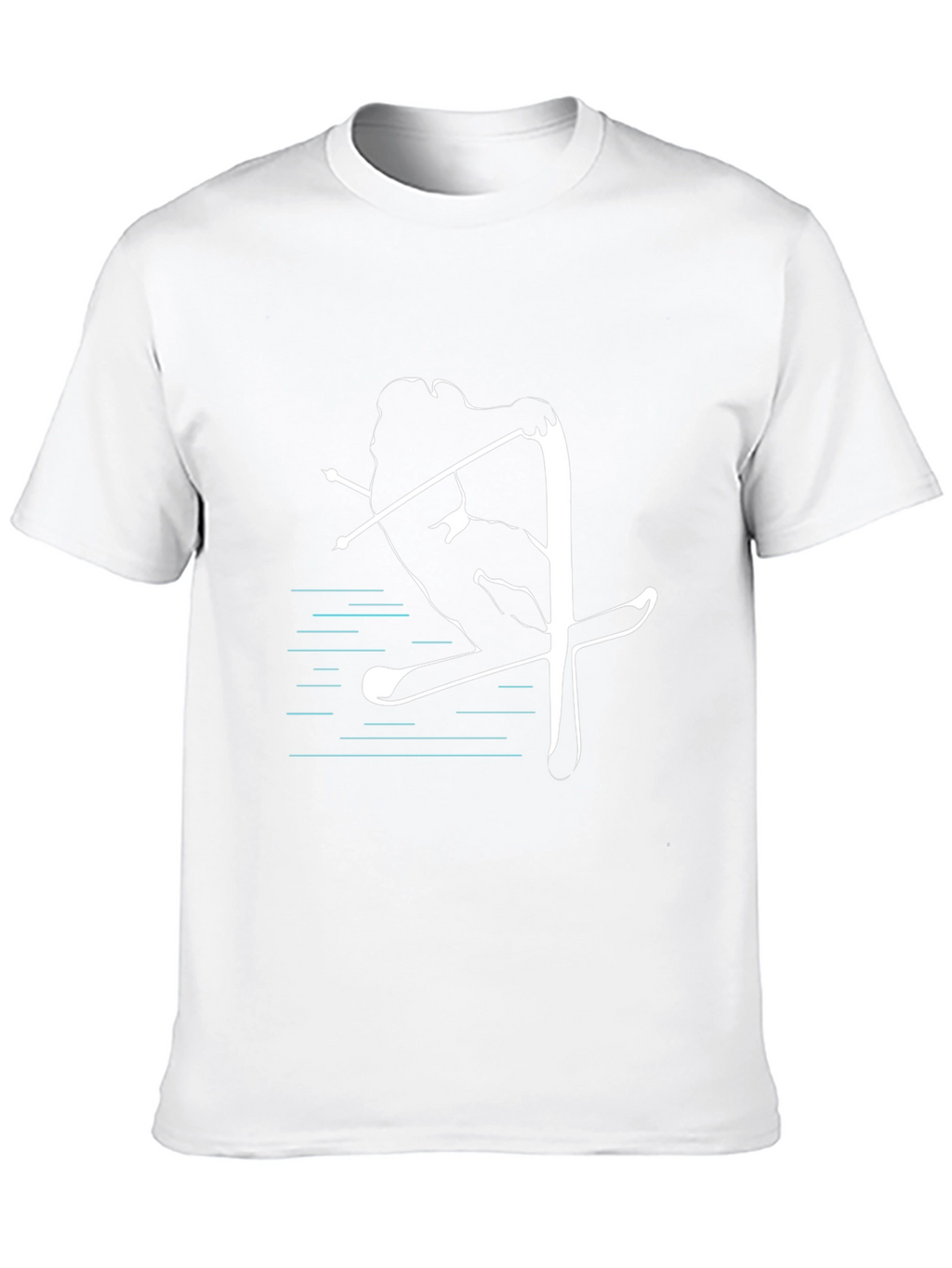 Black Skiing Graphic T-Shirt - Cool Sporty Design
