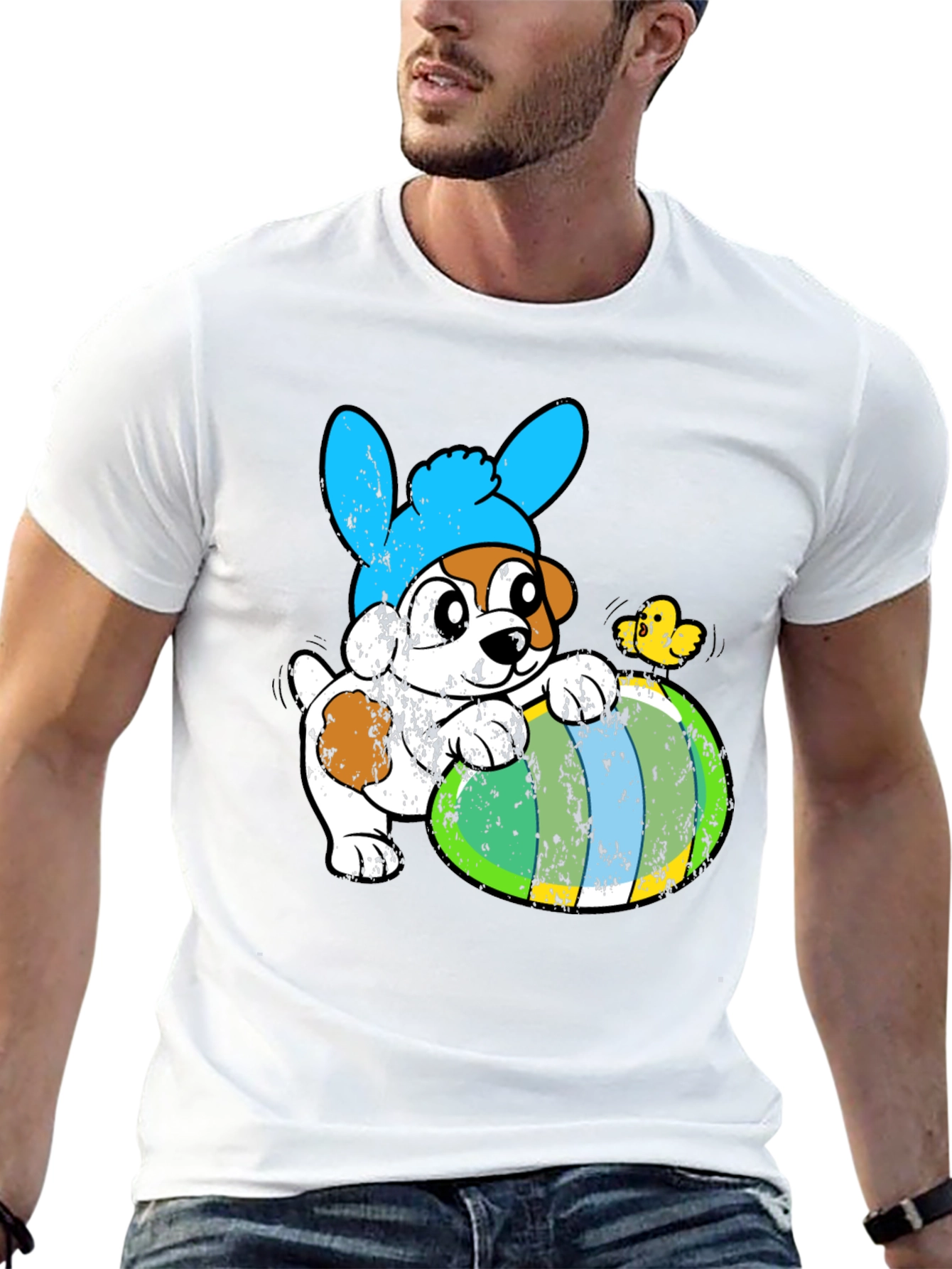Easter Dog T-Shirt - Bunny Ears & Egg