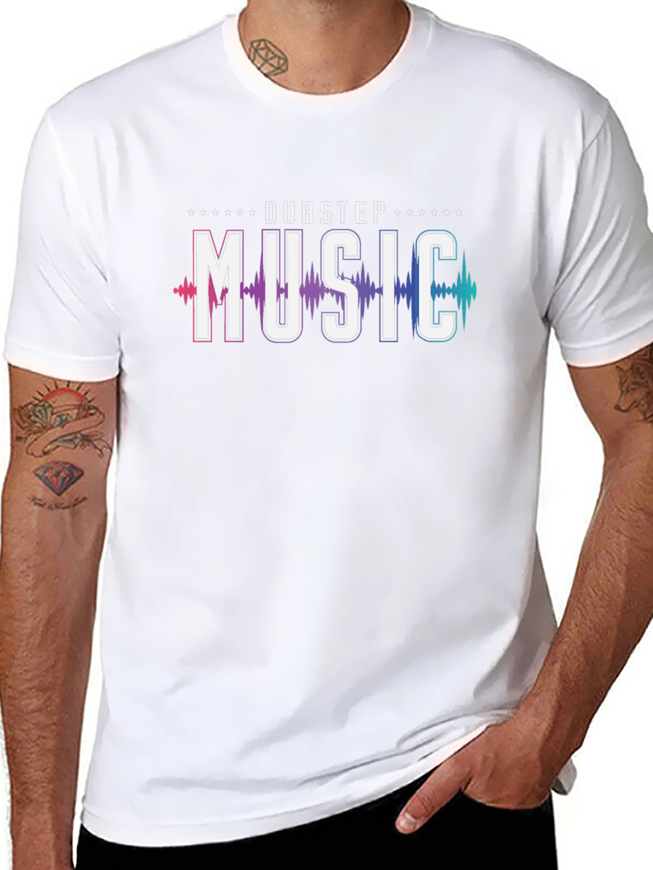 Dubstep Music Graphic Print Black T-Shirt