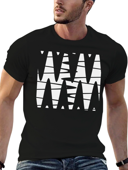 Abstract Geometric Black Graphic Tee