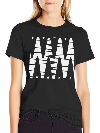 Abstract Geometric Black Graphic Tee