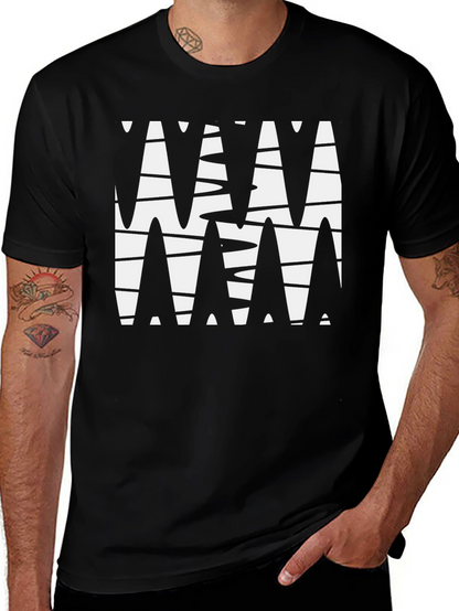 Abstract Geometric Black Graphic Tee