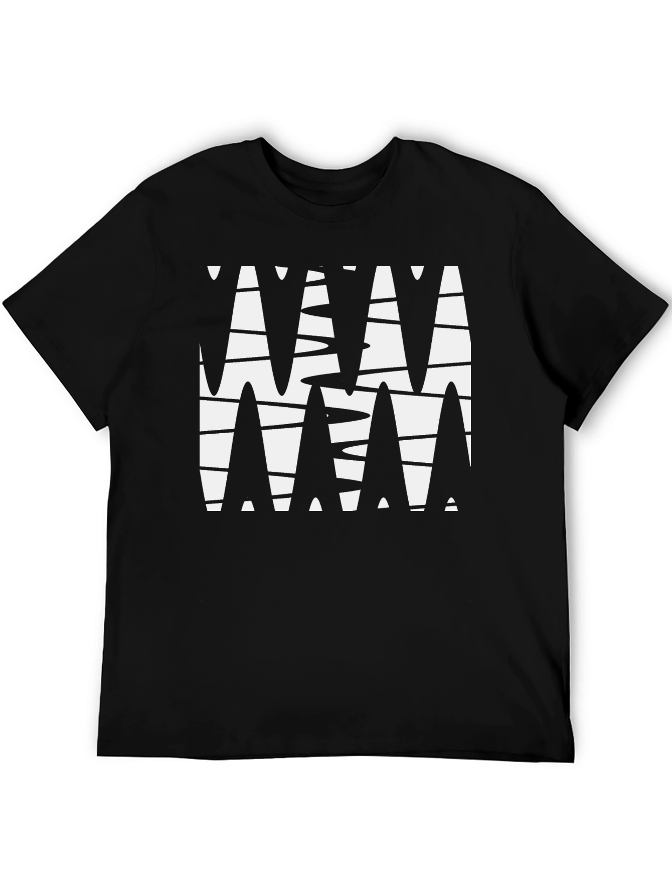 Abstract Geometric Black Graphic Tee