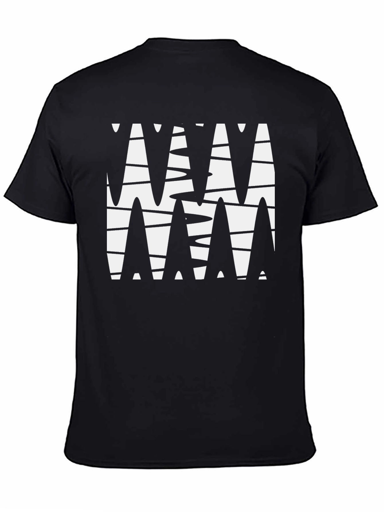 Abstract Geometric Black Graphic Tee