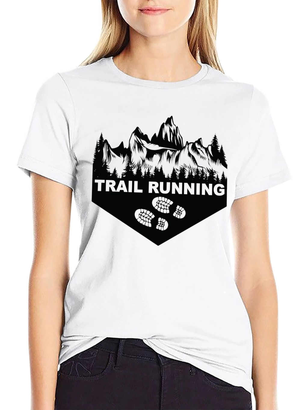 Trail Running Black T-Shirt | Mountain Graphic Tee