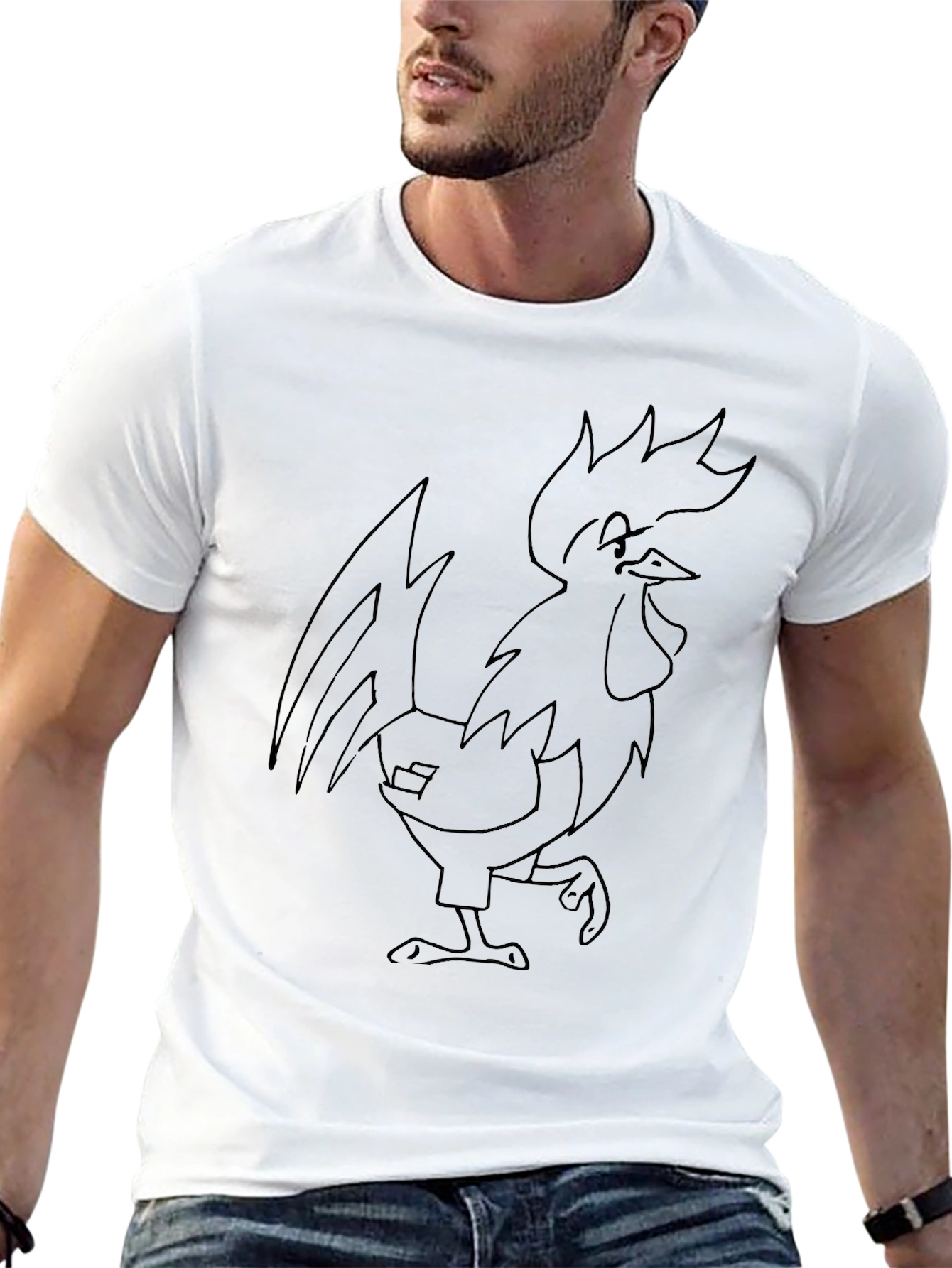 Rooster Graphic Black T-Shirt
