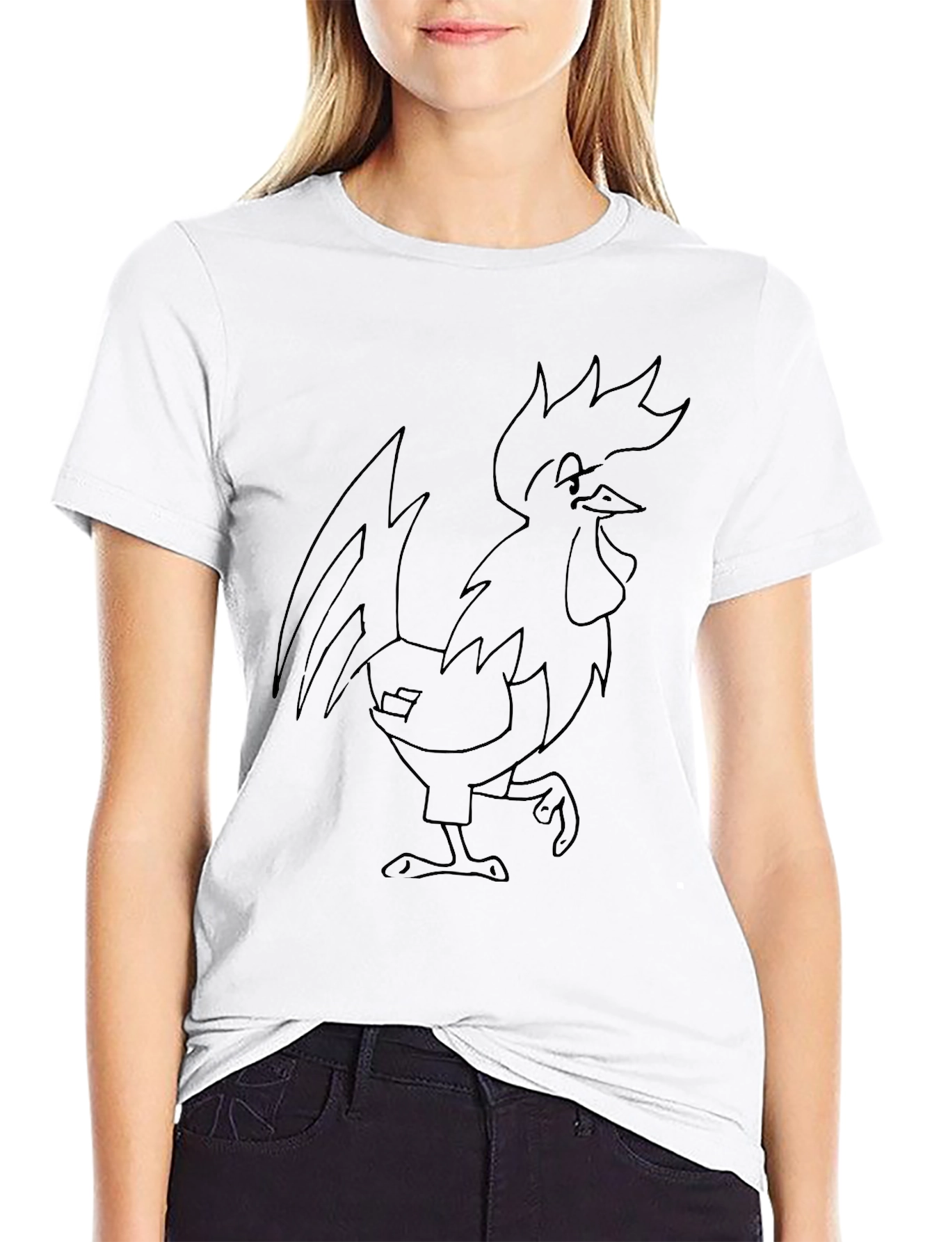 Rooster Graphic Black T-Shirt