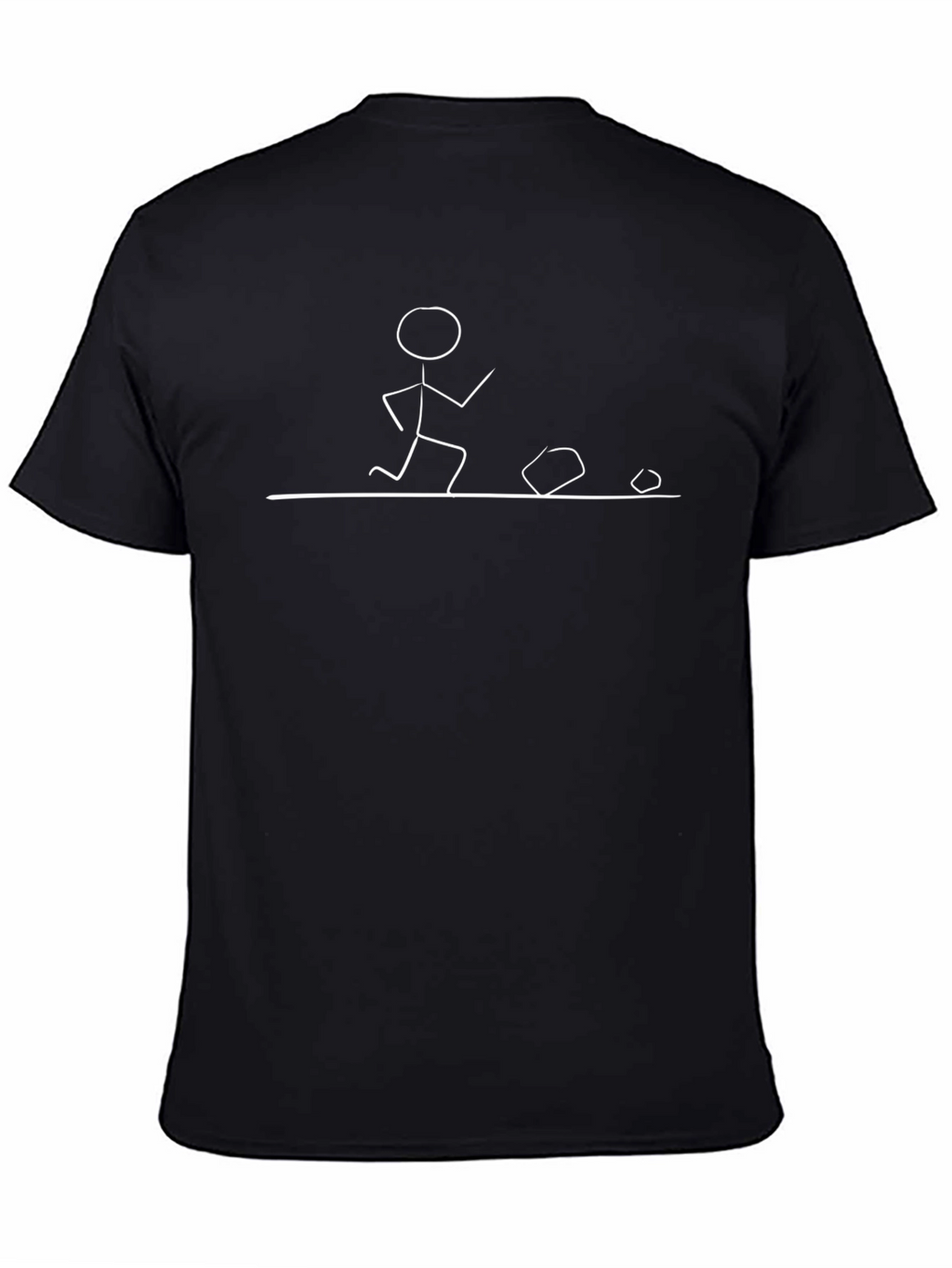 Stick Figure Kicking Rocks T-Shirt - Casual Graphic Tee