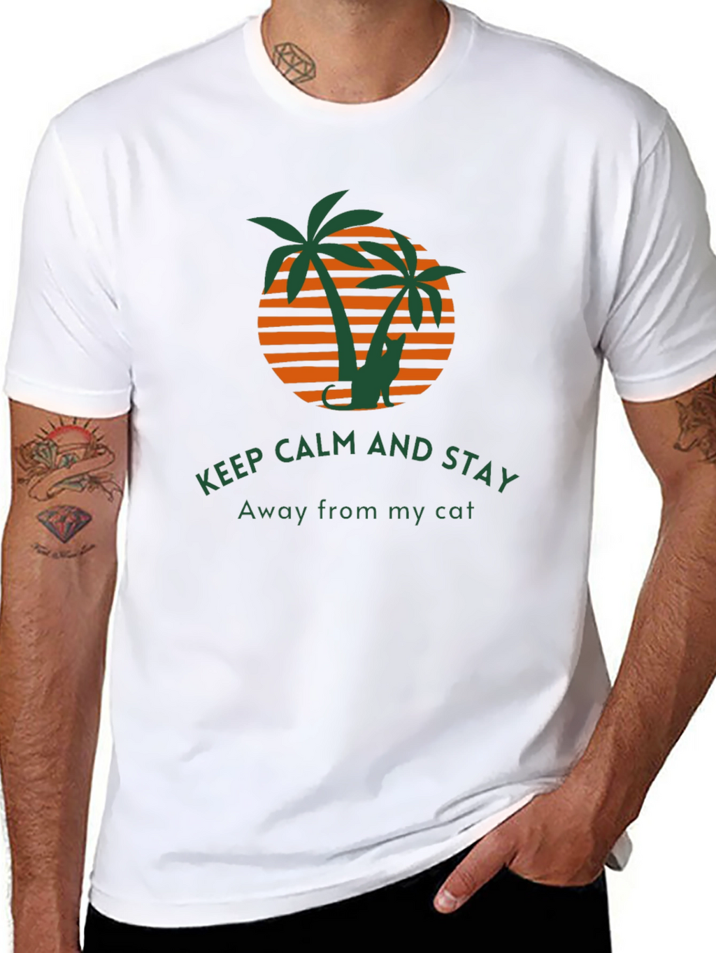 Keep Calm Away From My Cat Graphic Tee