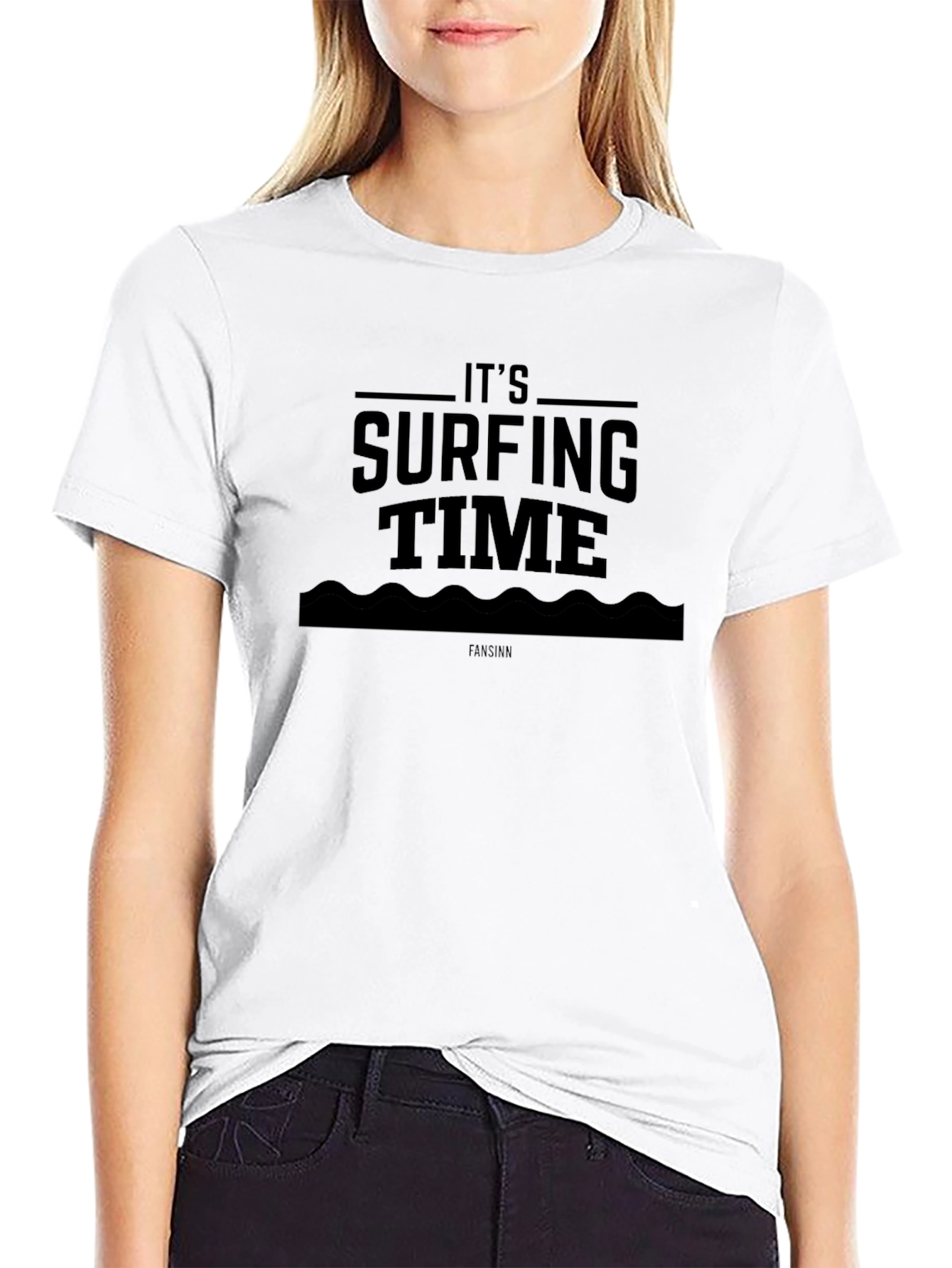 Its Surfing Time Black T-Shirt