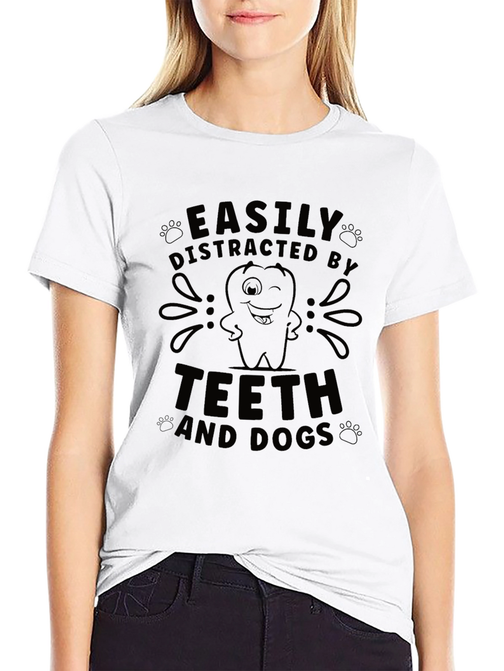Easily Distracted By Teeth & Dogs Graphic T-Shirt