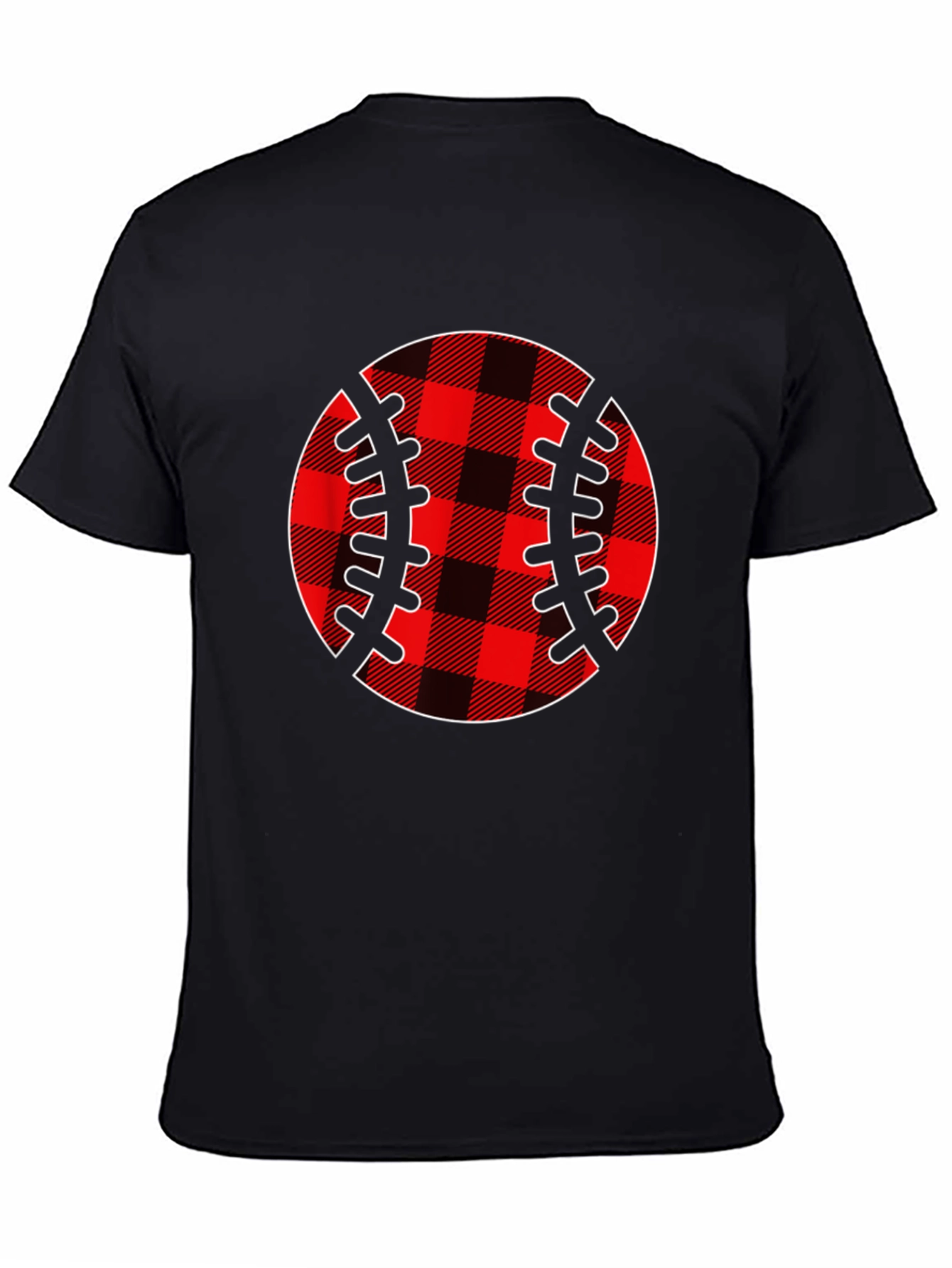 Plaid Baseball Graphic T-Shirt