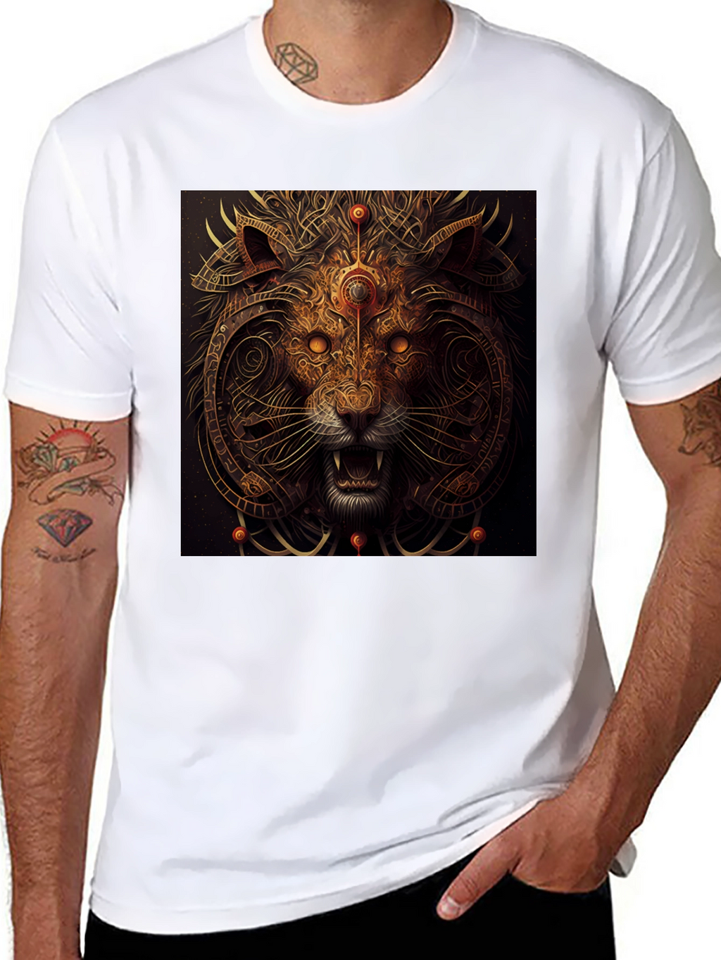 Mystic Lion Graphic Black T-Shirt
