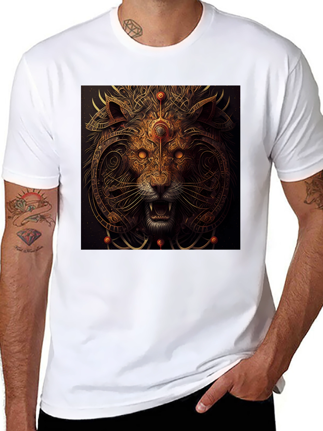 Mystic Lion Graphic Black T-Shirt