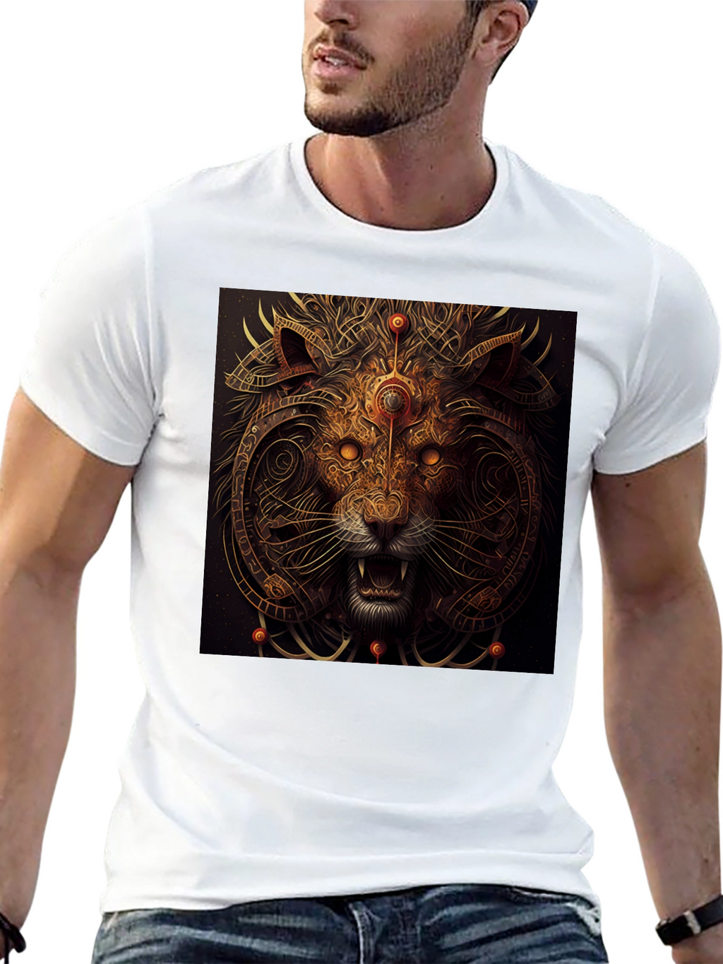 Mystic Lion Graphic Black T-Shirt